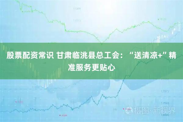 股票配资常识 甘肃临洮县总工会：“送清凉+”精准服务更贴心